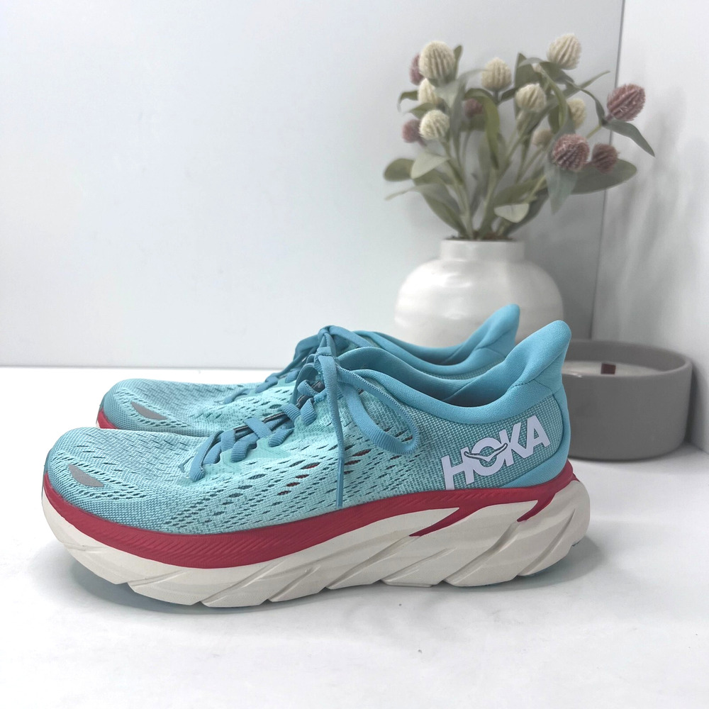 Hoka One One Blue and Red Athletic Shoes
